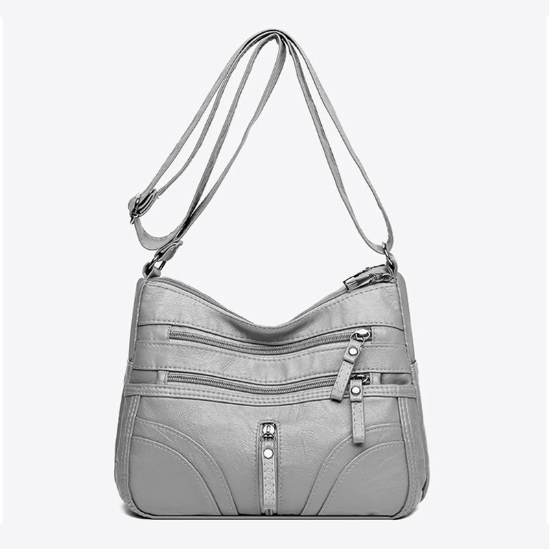 Women's Multi-Pocket Shoulder Bag with Adjustable Strap
