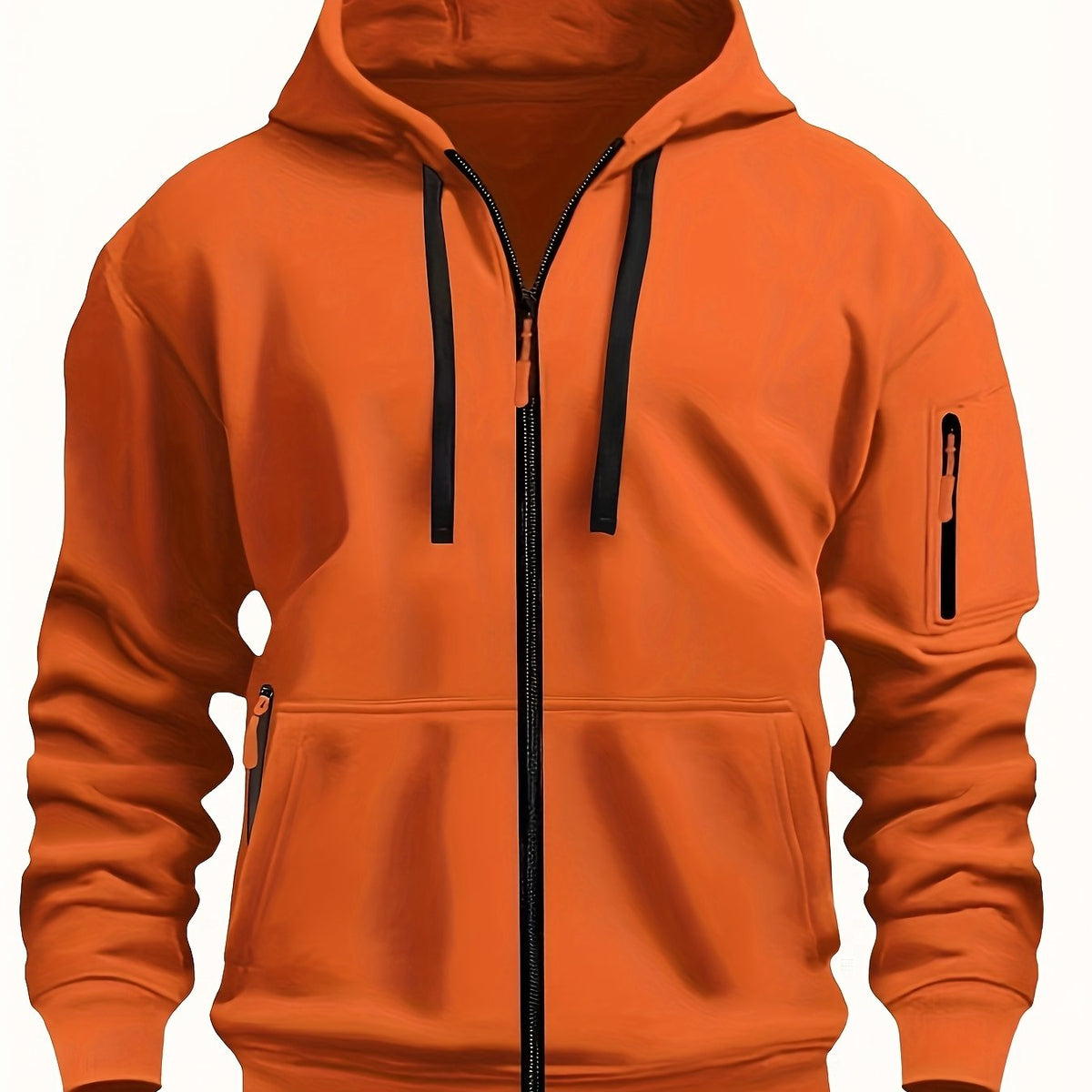 Men's Full-Zip Hoodie with Sleeve Zip Pocket