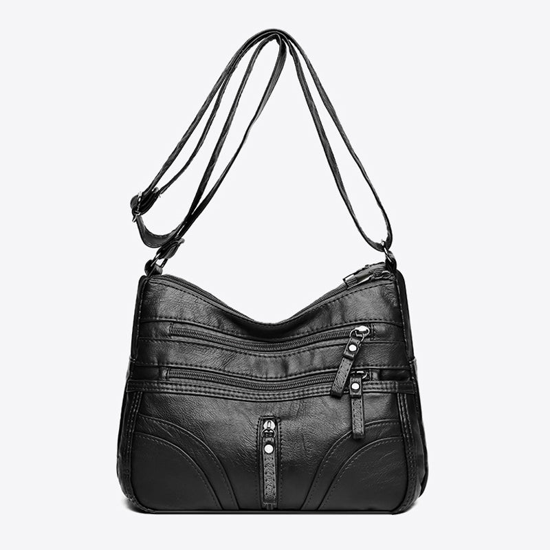 Women's Multi-Pocket Shoulder Bag with Adjustable Strap