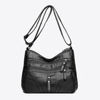 Women's Multi-Pocket Shoulder Bag with Adjustable Strap