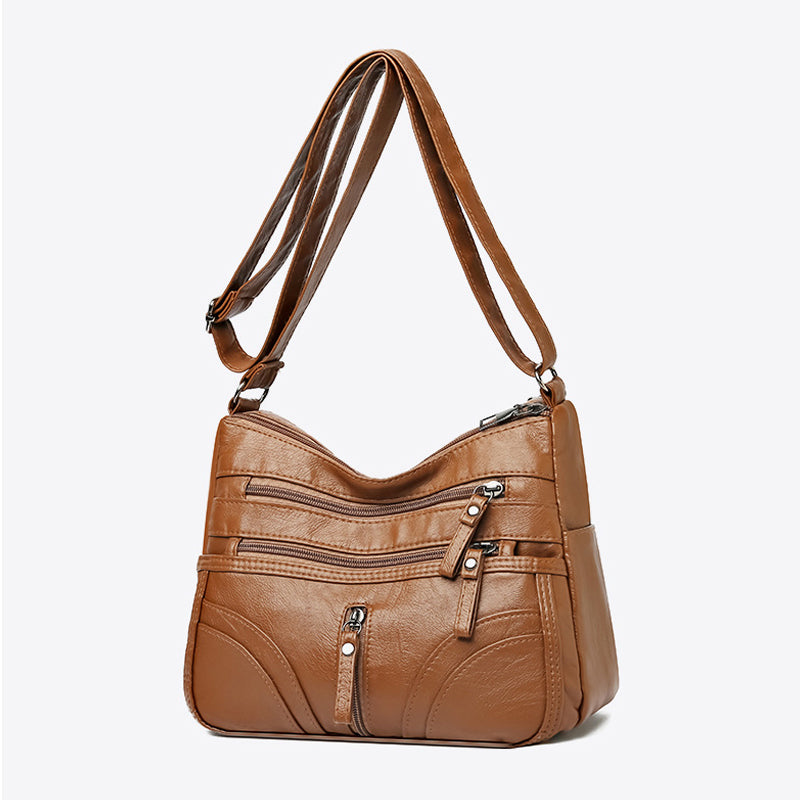Women's Multi-Pocket Shoulder Bag with Adjustable Strap
