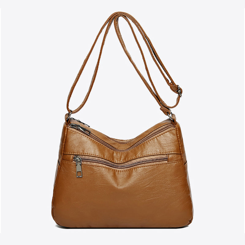 Women's Multi-Pocket Shoulder Bag with Adjustable Strap