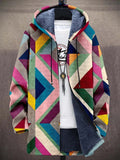 Women's Fleece-Lined Patchwork Hooded Jacket