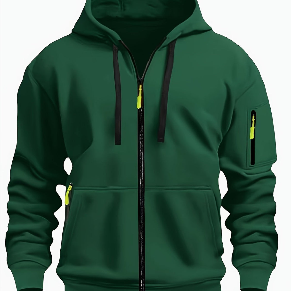 Men's Full-Zip Hoodie with Sleeve Zip Pocket