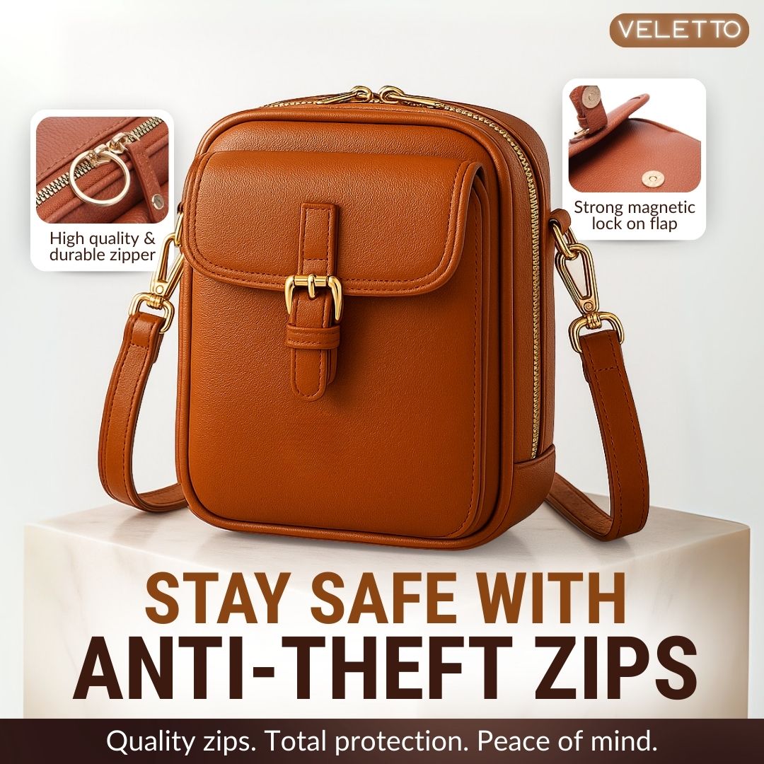 Women's Faux Leather Organizer Crossbody Bag