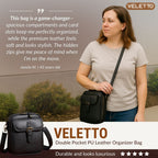 Women's Faux Leather Organizer Crossbody Bag