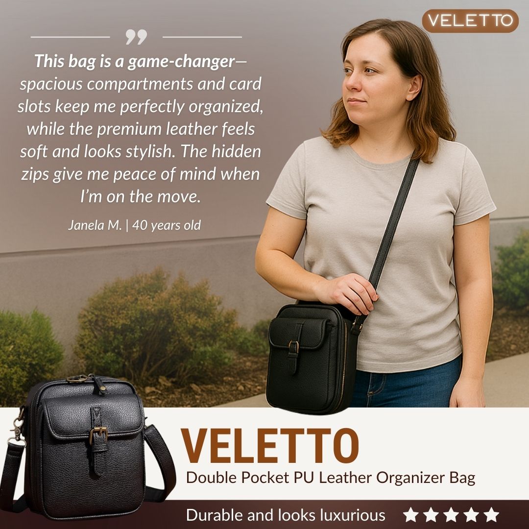 Women's Faux Leather Organizer Crossbody Bag