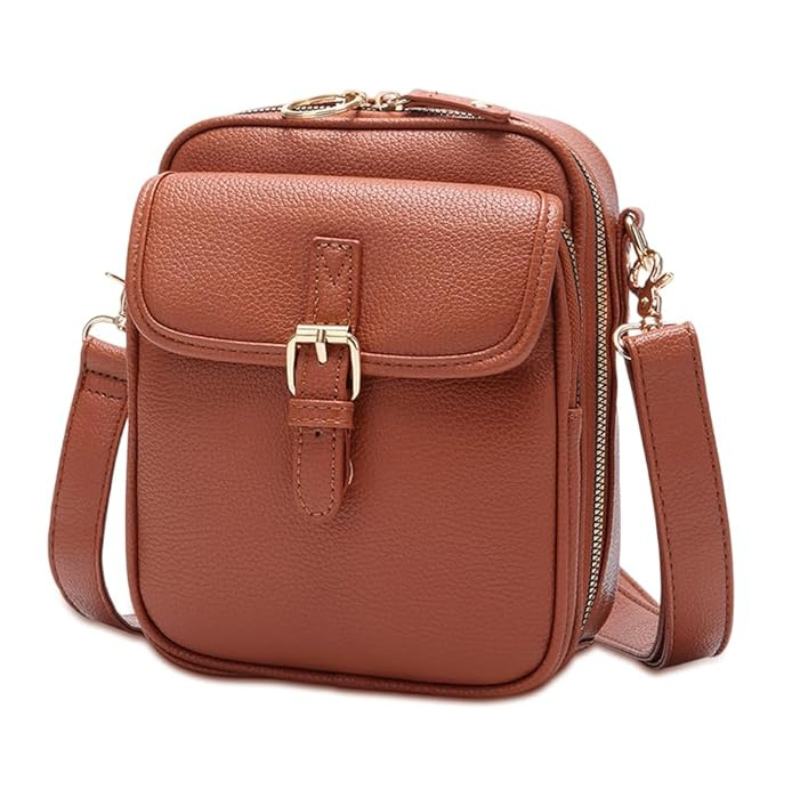 Women's Faux Leather Organizer Crossbody Bag