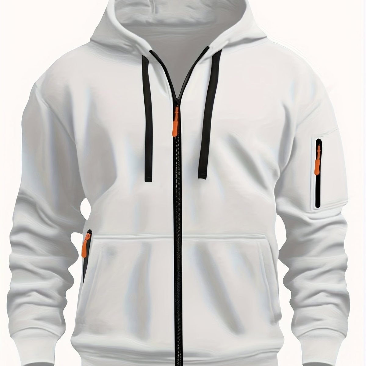 Men's Full-Zip Hoodie with Sleeve Zip Pocket