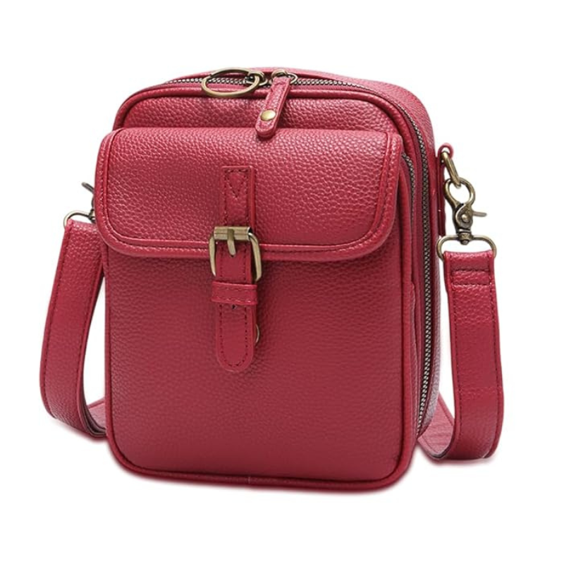 Women's Faux Leather Organizer Crossbody Bag