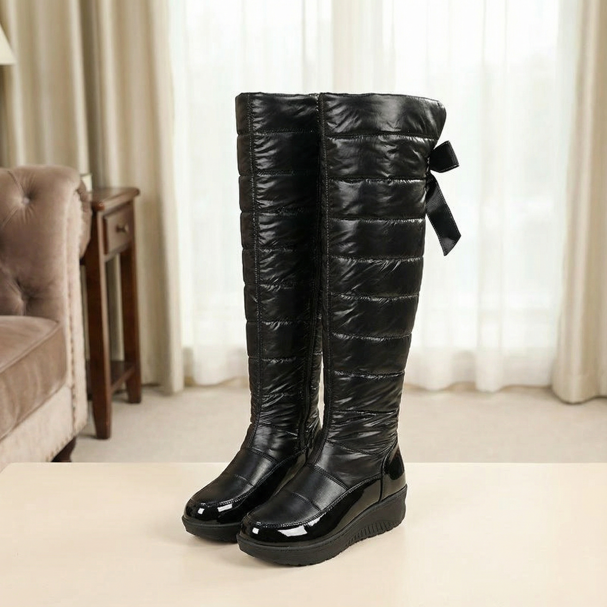 Women's Fleece-Lined Over-the-Knee Winter Boots
