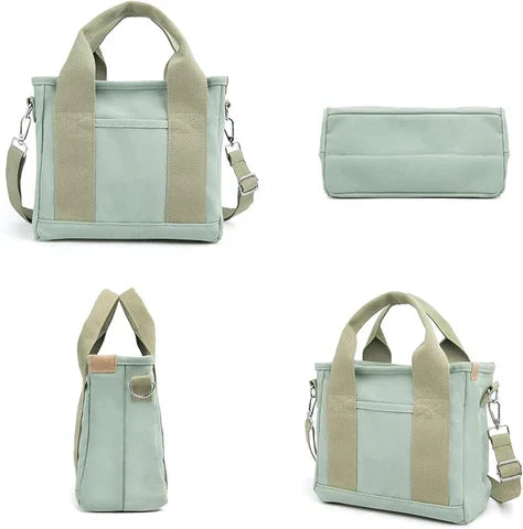 Women's Canvas Organizer Tote with Shoulder Strap