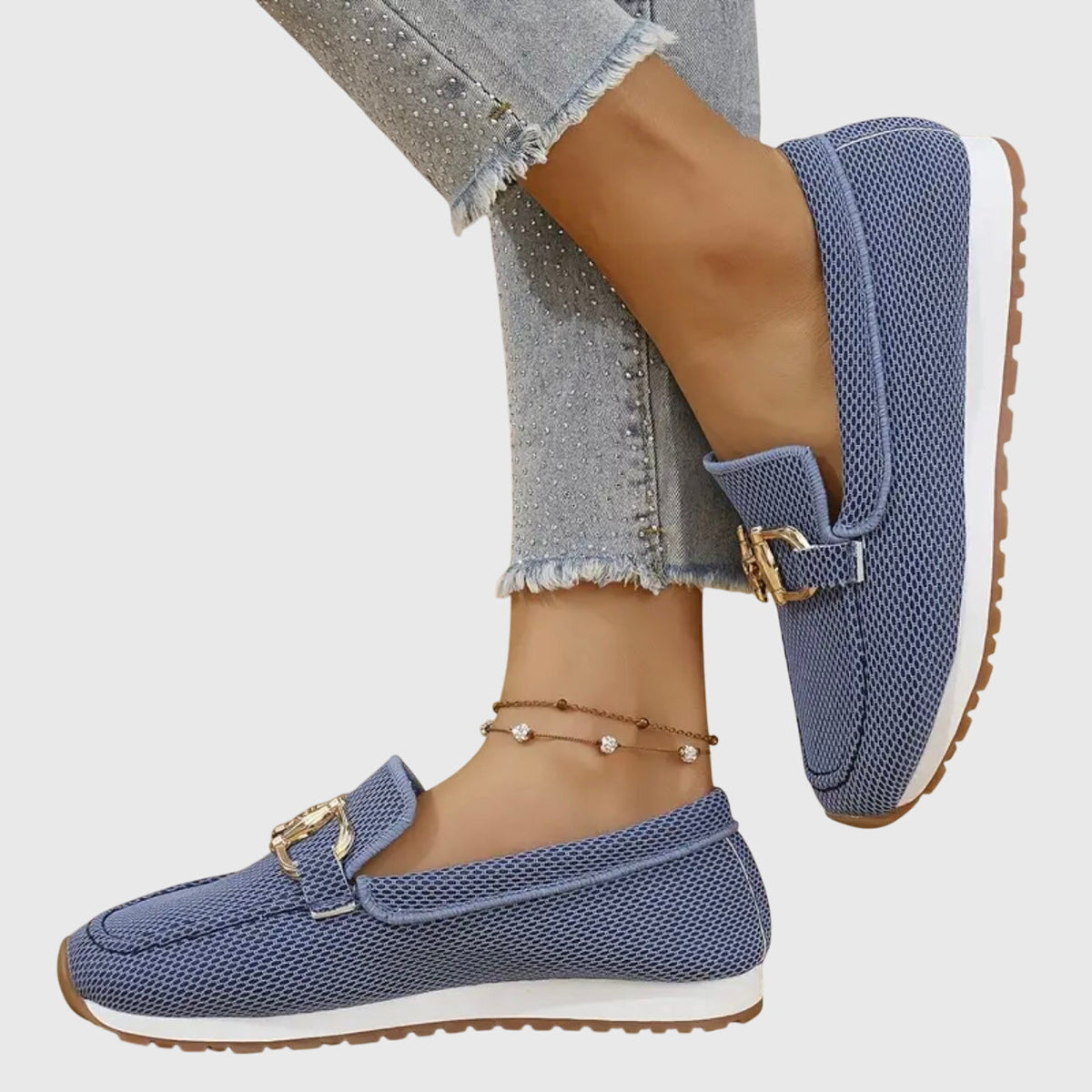 Women's Breathable Knit Horsebit Loafers