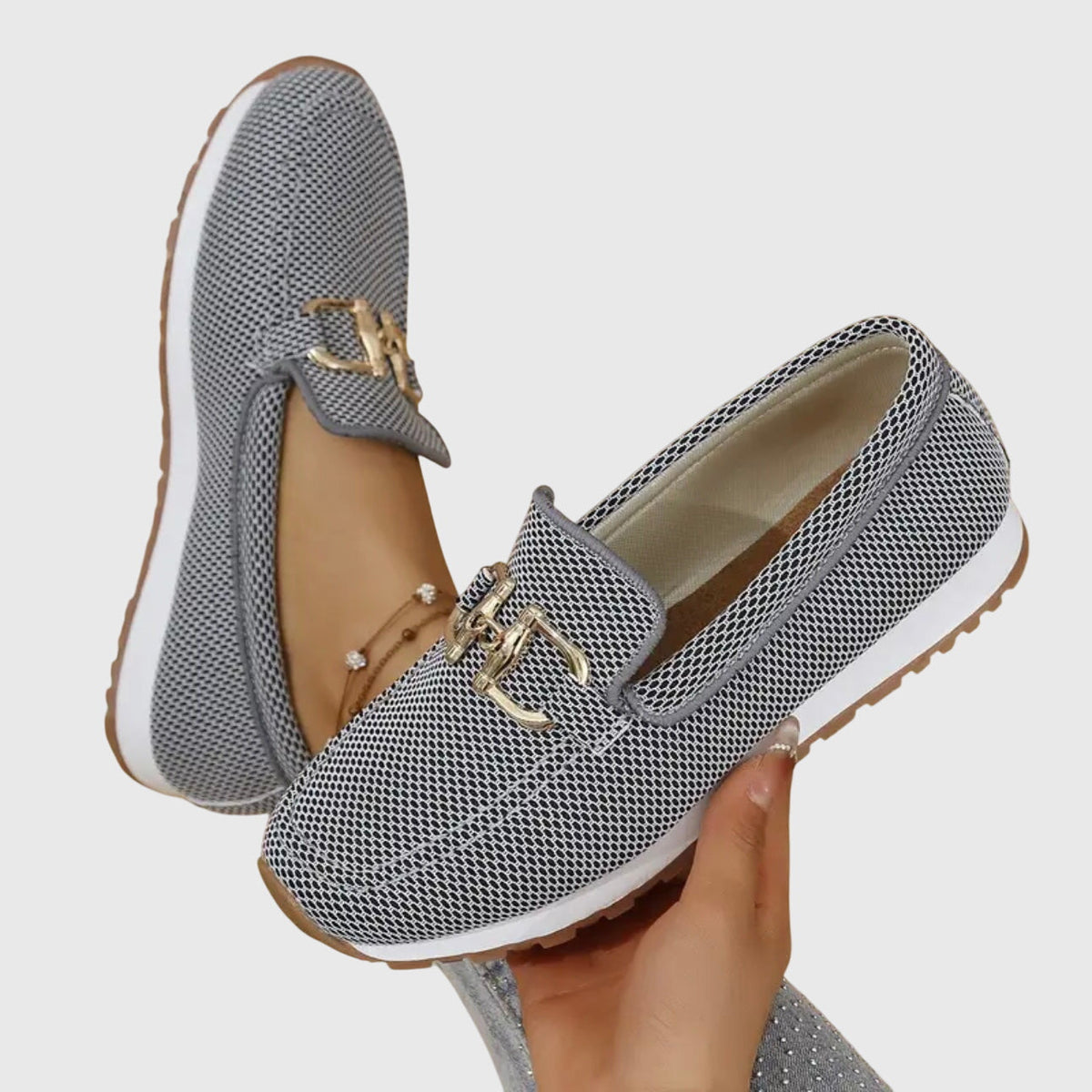 Women's Breathable Knit Horsebit Loafers