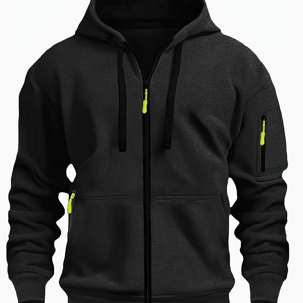 Men's Full-Zip Hoodie with Sleeve Zip Pocket