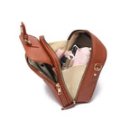 Women's Faux Leather Organizer Crossbody Bag