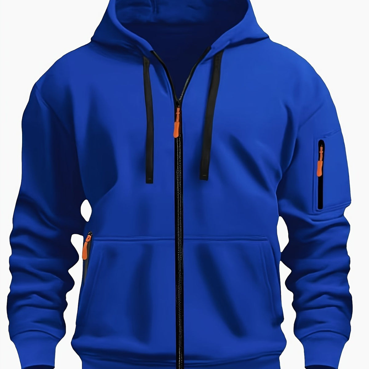 Men's Full-Zip Hoodie with Sleeve Zip Pocket