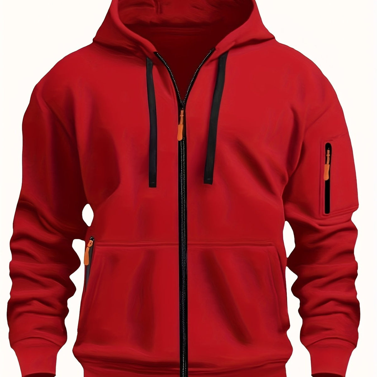 Men's Full-Zip Hoodie with Sleeve Zip Pocket