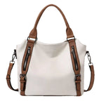 Women's Faux Leather Tote Bag with Shoulder Strap