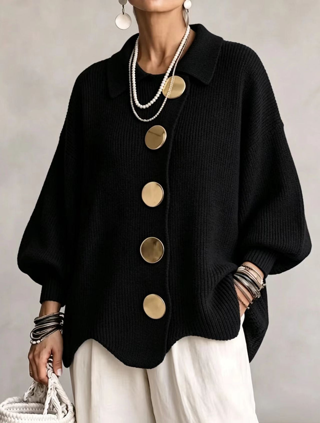 Women's Heavyweight Oversized Ribbed Cardigan