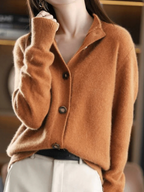 Women's High-Collar Button-Front Knit Cardigan