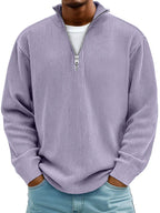 Men's Relaxed Half-Zip Ribbed Sweater