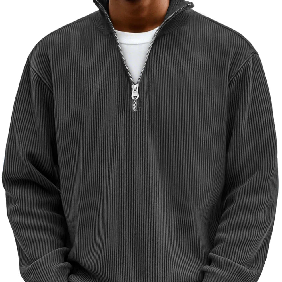 Men's High-Neck Half-Zip Knit Sweater