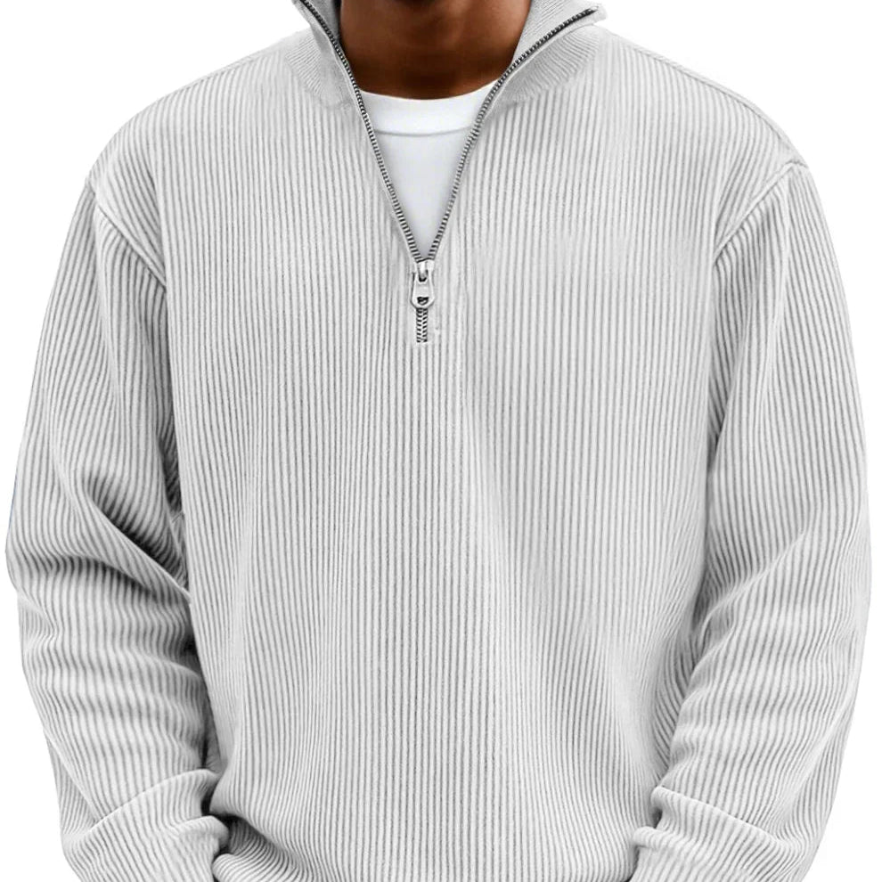 Men's High-Neck Half-Zip Knit Sweater