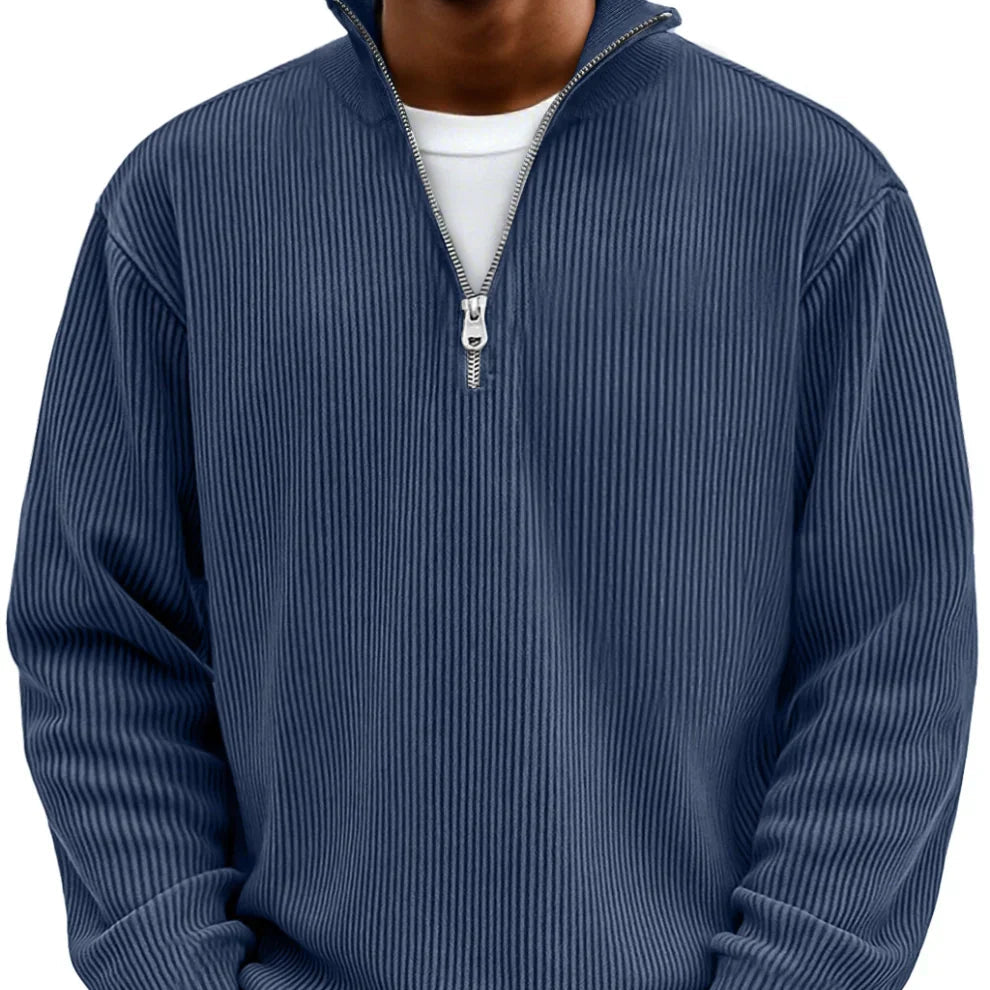 Men's High-Neck Half-Zip Knit Sweater