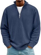 Men's Relaxed Half-Zip Ribbed Sweater