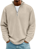Men's Relaxed Half-Zip Ribbed Sweater