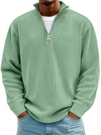 Men's Relaxed Half-Zip Ribbed Sweater