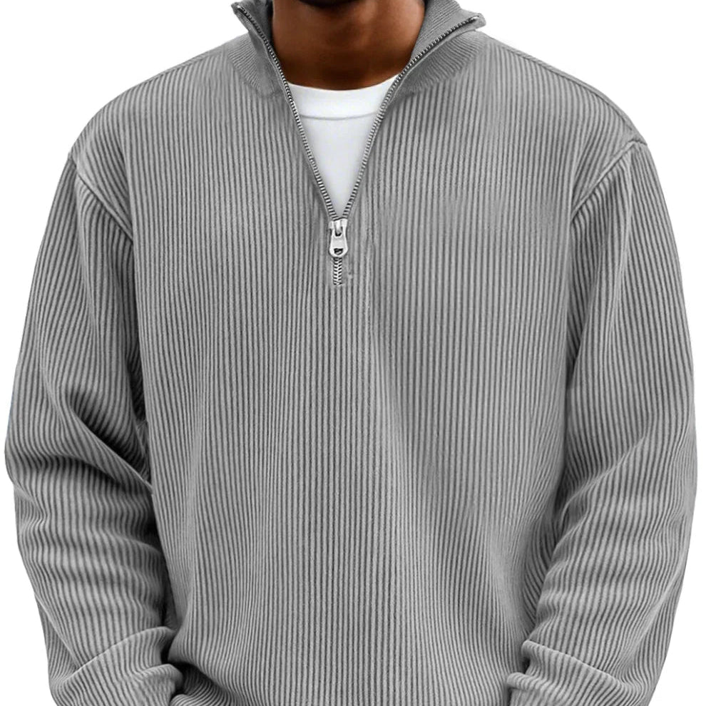 Men's High-Neck Half-Zip Knit Sweater