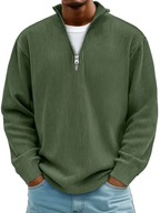 Men's Relaxed Half-Zip Ribbed Sweater