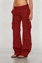 Women's Wide Leg Cargo Pants with Utility Pockets