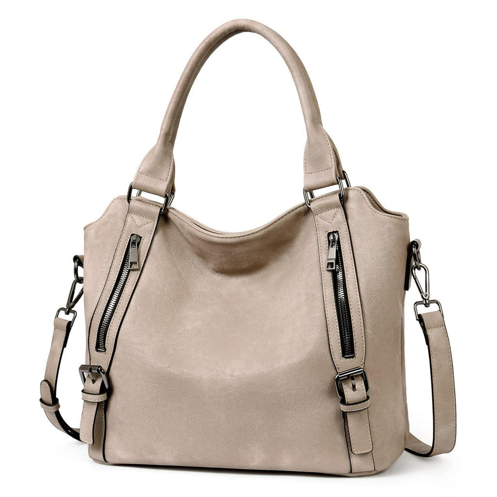 Women's Faux Leather Tote Bag with Shoulder Strap
