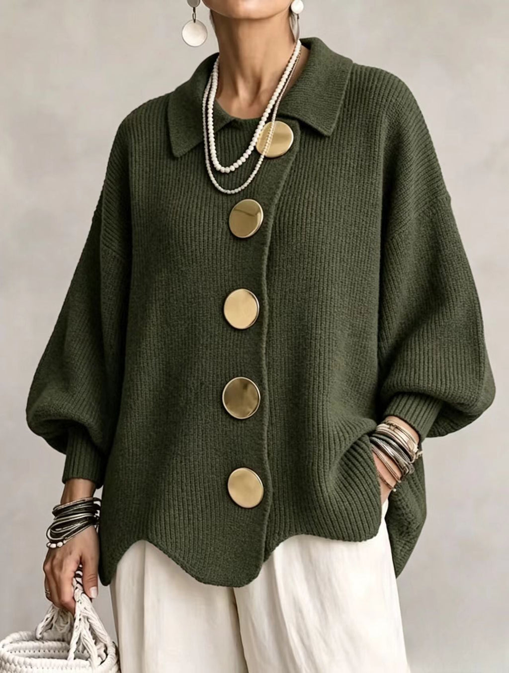 Women's Heavyweight Oversized Ribbed Cardigan