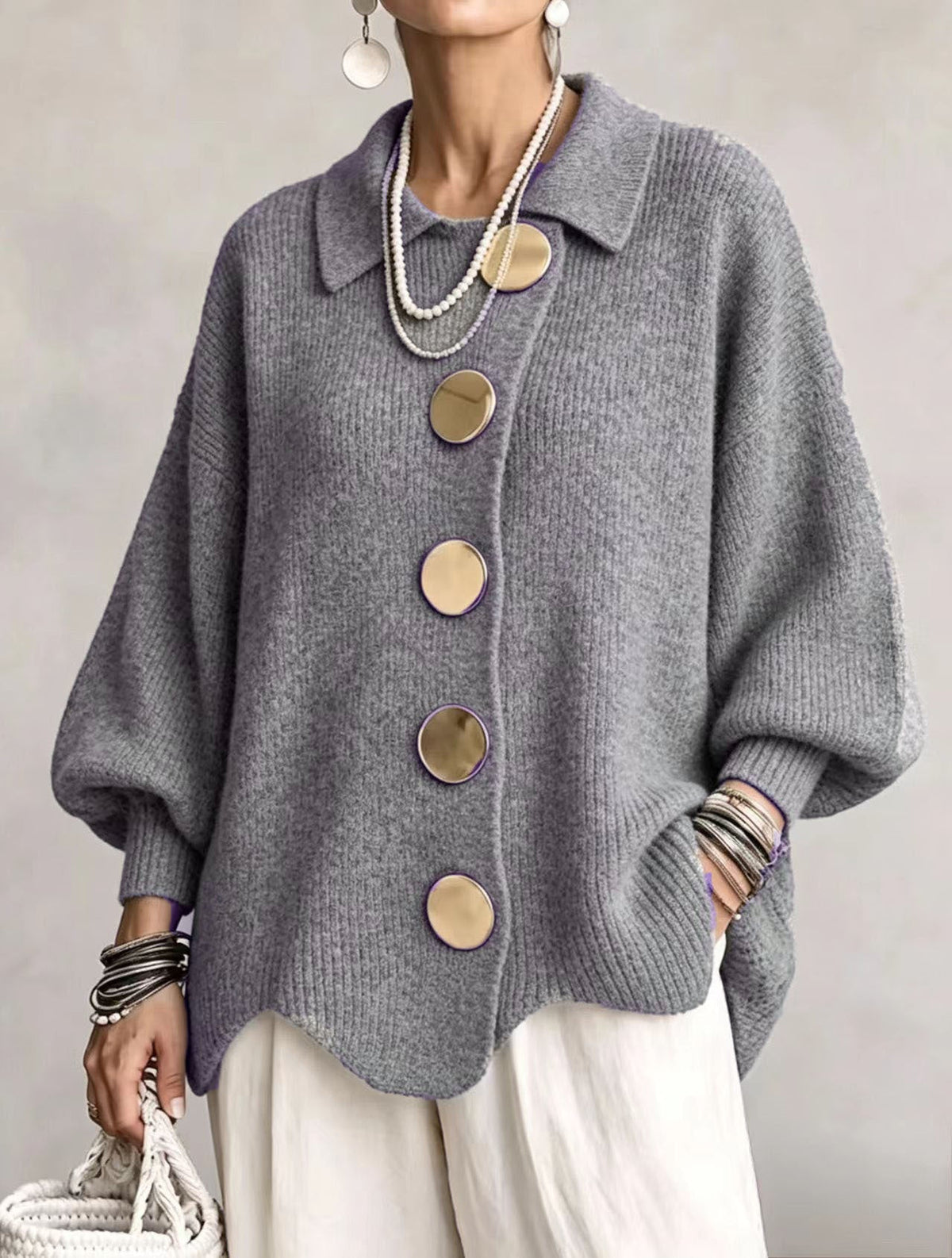 Women's Heavyweight Oversized Ribbed Cardigan
