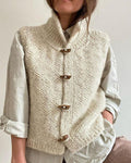 Women's Textured Knit Vest with Toggle Buttons