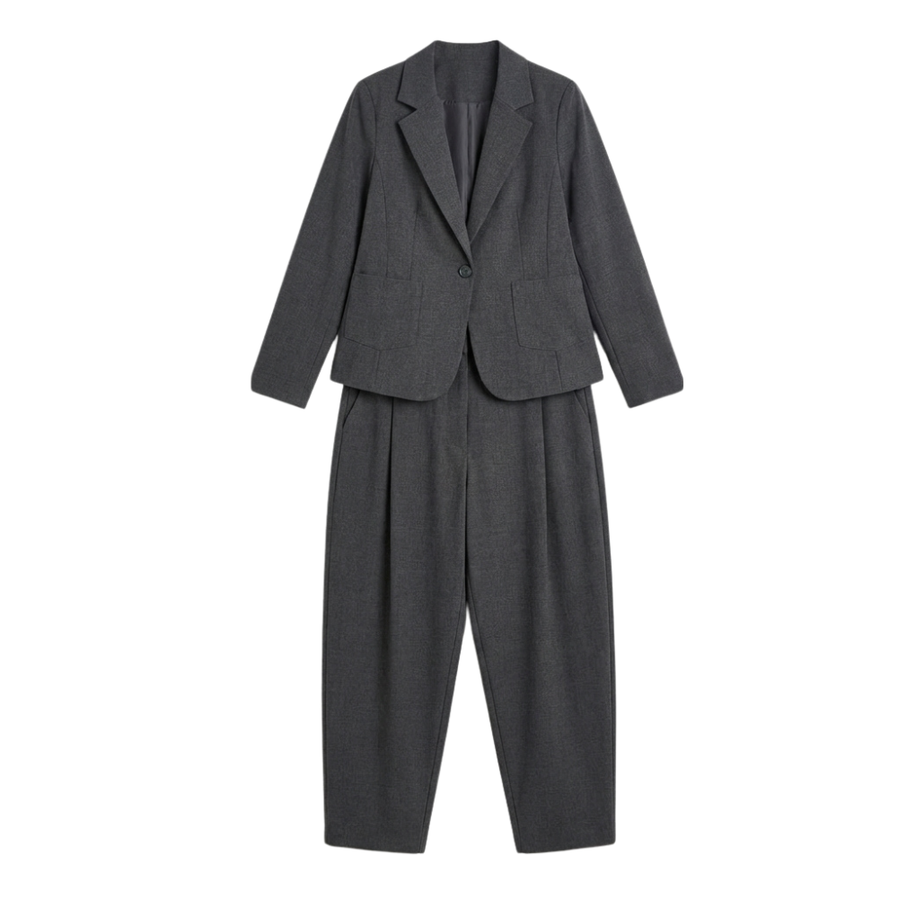 Women's Relaxed Blazer and Wide Leg Pants Set