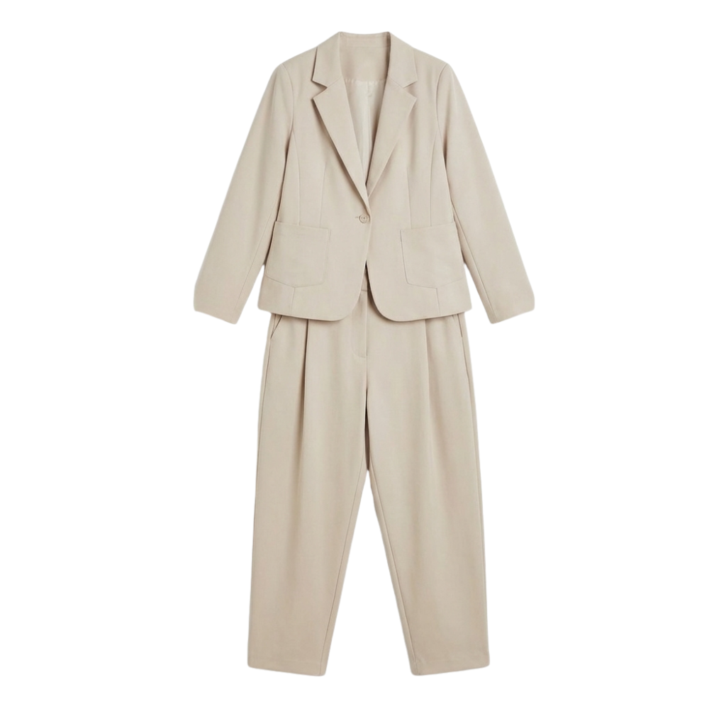 Women's Relaxed Blazer and Wide Leg Pants Set