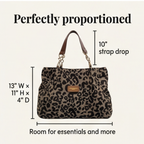 Women's Leopard Print Canvas Tote with Chain Detail