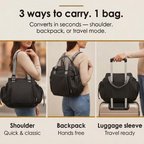 Women's Convertible Nylon Tote Backpack with 15 Pockets