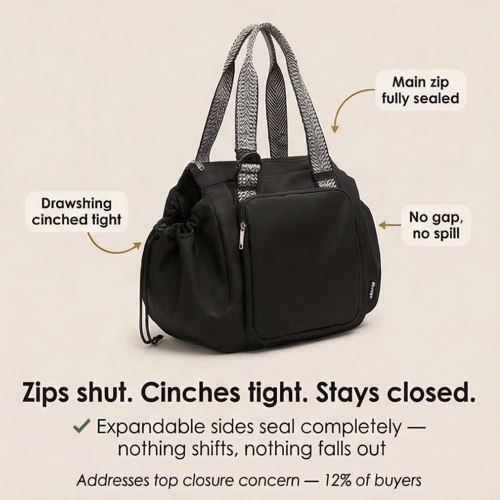 Women's Convertible Nylon Tote Backpack with 15 Pockets