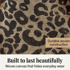 Women's Leopard Print Canvas Tote with Chain Detail