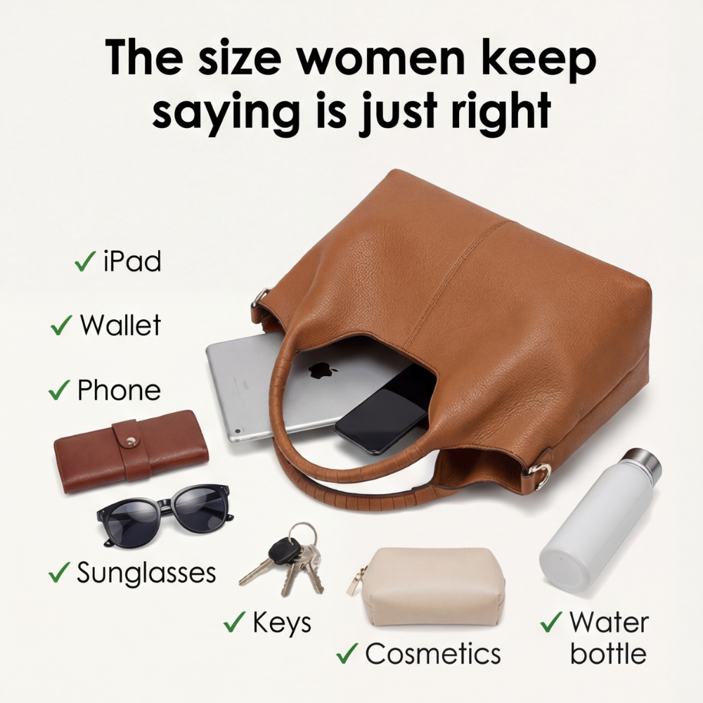 Women's Soft PU Hobo Handbag with Top Handles