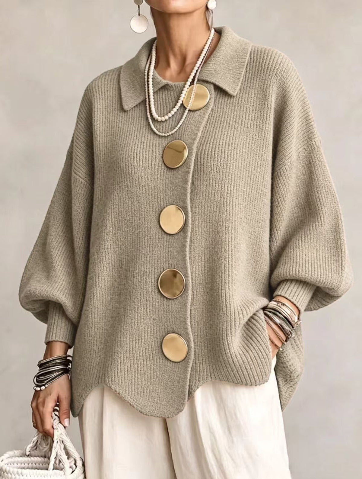 Women's Heavyweight Oversized Ribbed Cardigan