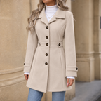 Women's Tailored Trench Coat with Shaped Waist
