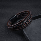 Men's Braided Layered Bracelet with Magnetic Clasp