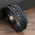 Men's Braided Layered Bracelet with Magnetic Clasp